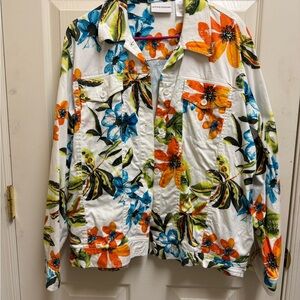 Alfred Dunner Multicolor Floral Jean Jacket